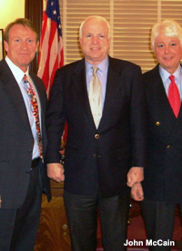 Mark Thompson and Stewart Emery with John McCain